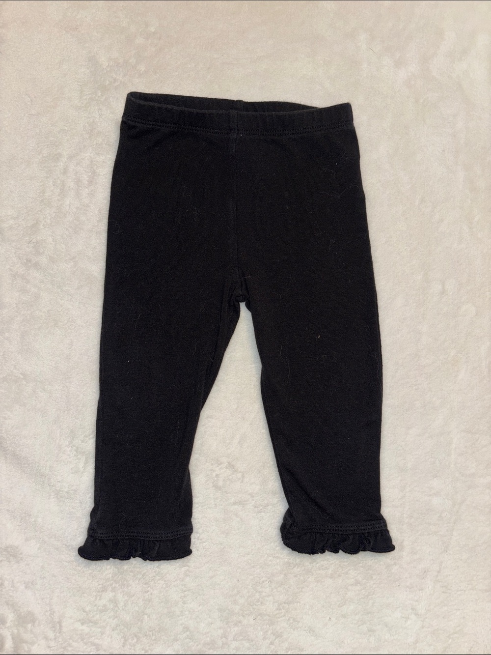 Calvin Klein jeans Girls' Black Ruffle Hem Leggings - Kids Bottoms 12 month